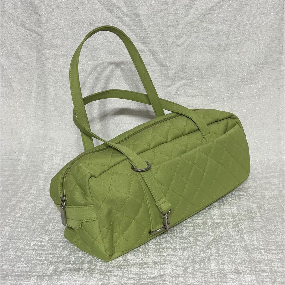 Urban Oxide - Lime Green Quilted Canvas Tote Bag